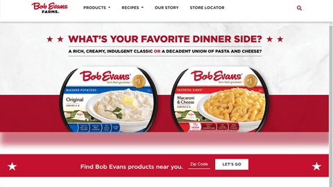 Bob Evans Farms Web Page